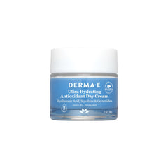 Derma E Ultra Hydrating Day Cream bottle for daily moisturization and sensitive skin nourishment.