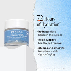 Derma E Ultra Hydrating Night Cream texture dispense indicates easy nightly application for nourished skin