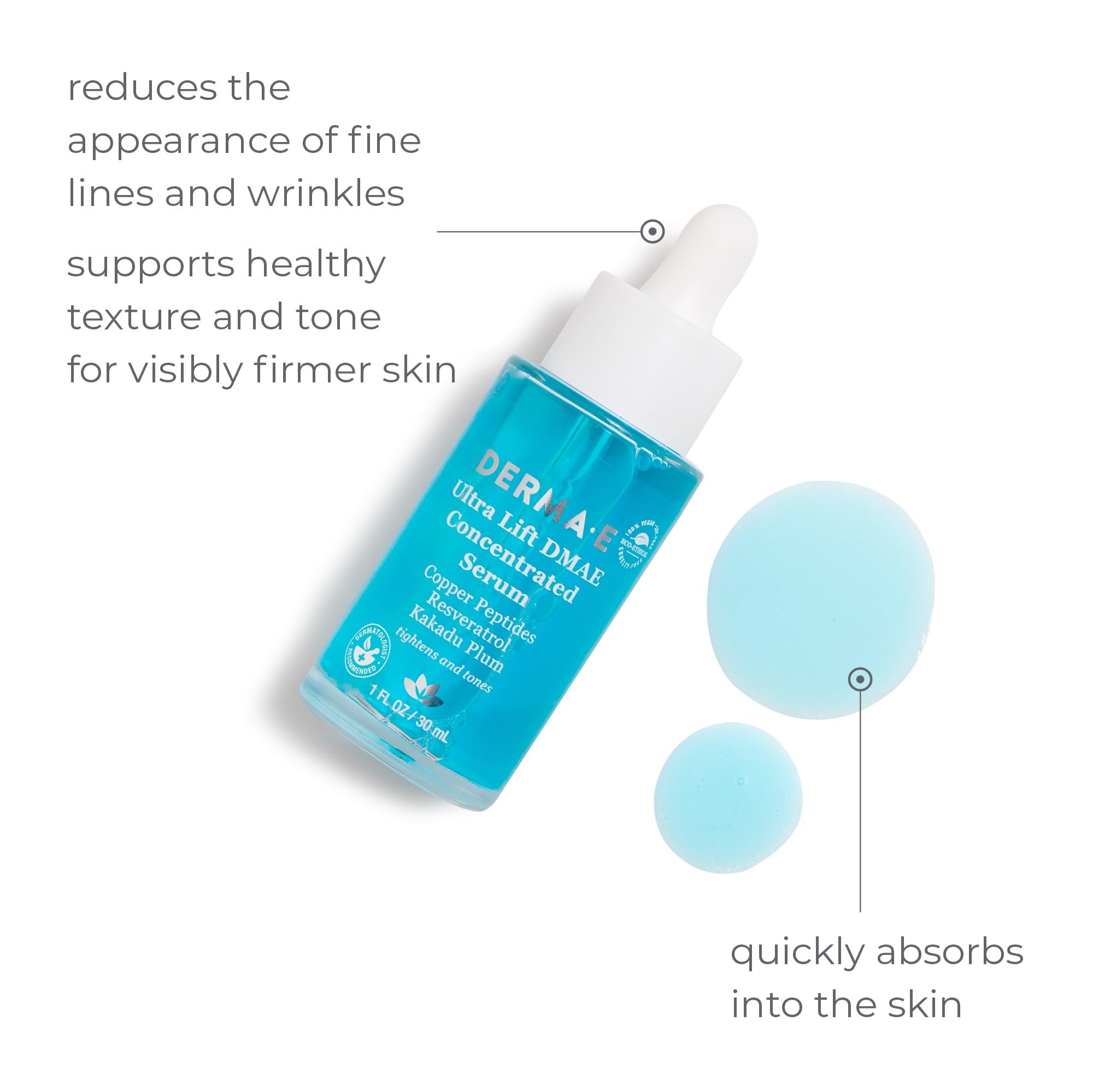 Derma E Ultra Lift DMAE Serum Resveratrol emphasis on brightening and calming skin