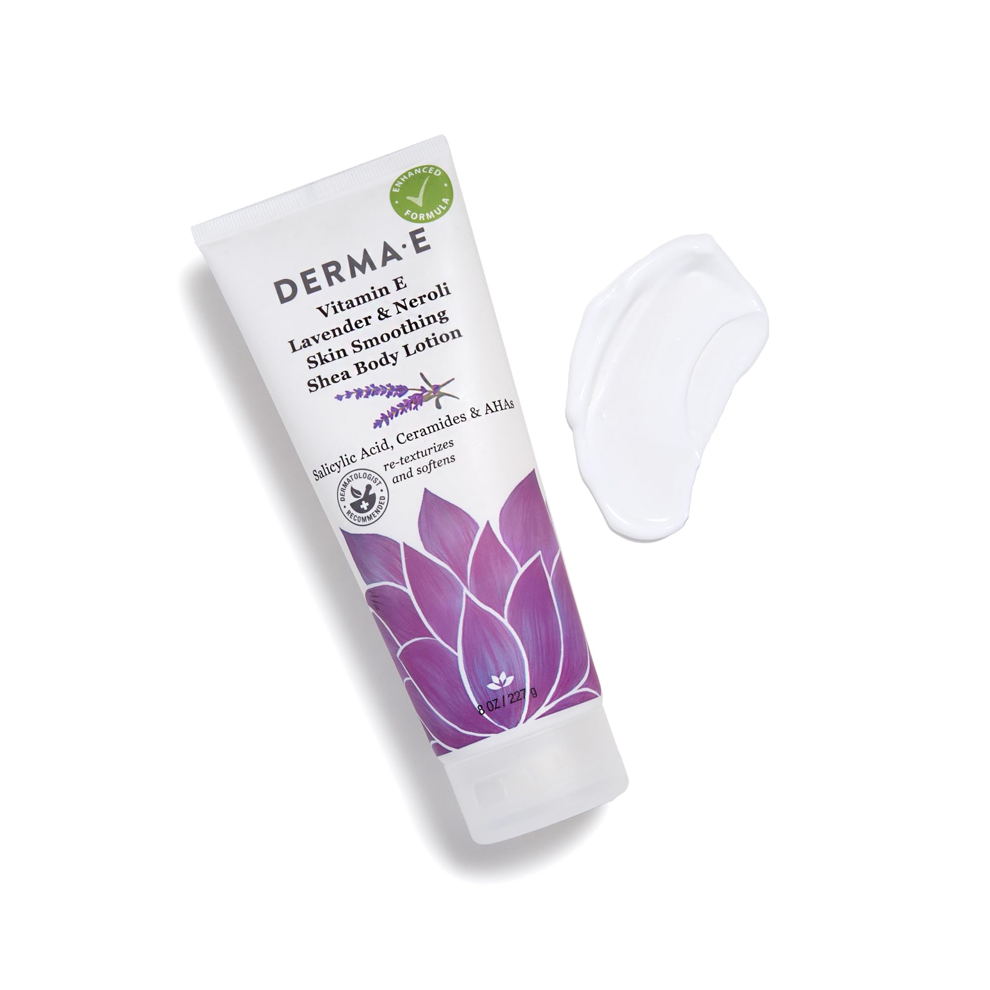 Vegan cruelty-free Derma E lotion packaging and ethical skincare message