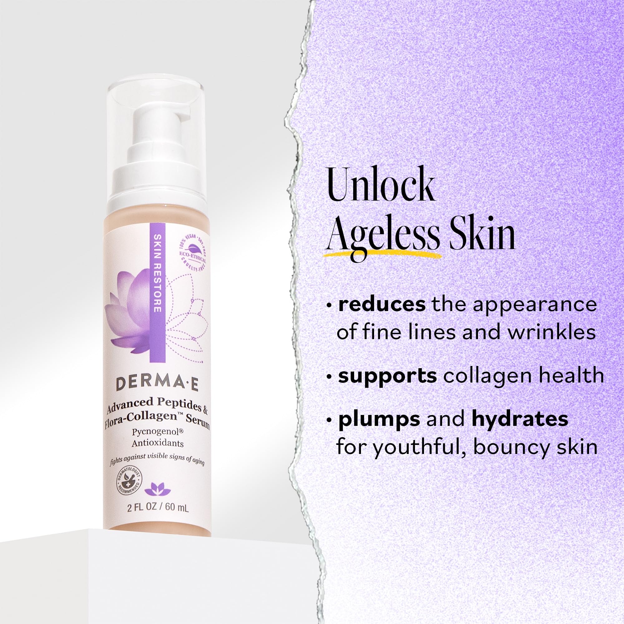 Derma E vegan cruelty-free packaging communicates ethical skincare