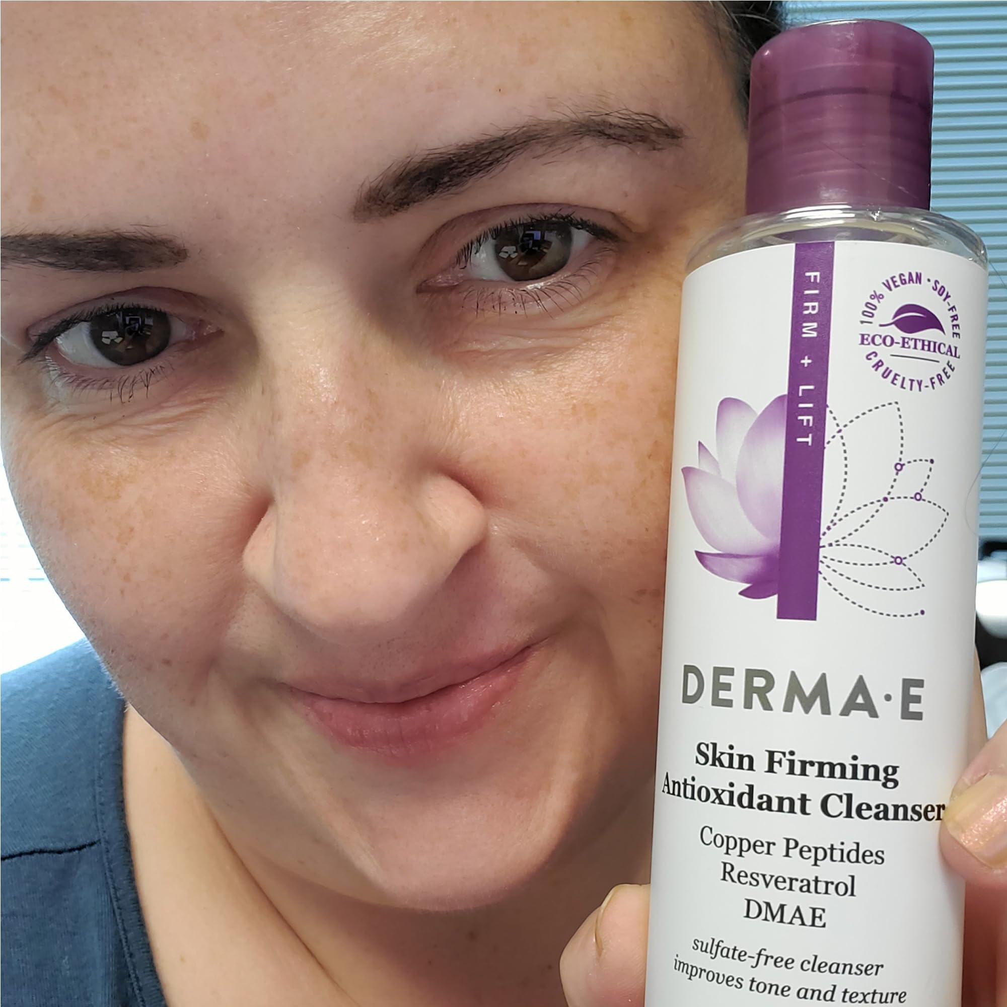 Derma E vegan and cruelty-free packaging signals clean beauty with ethical standards.