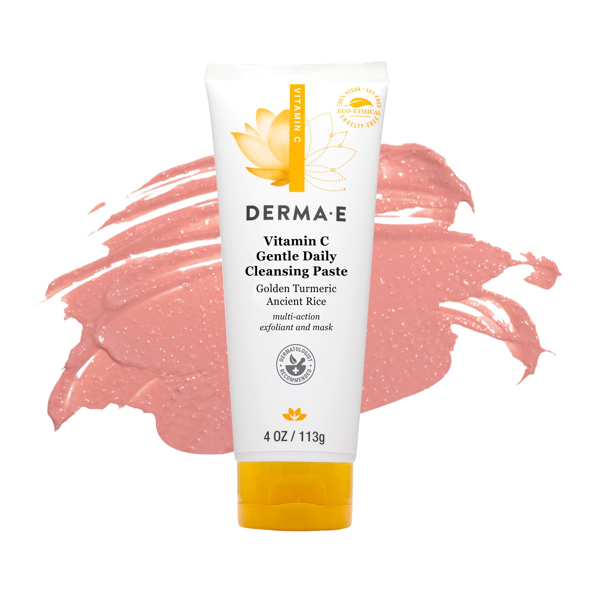 Derma E Vitamin C cleansing paste 4oz jar product shot for reference.