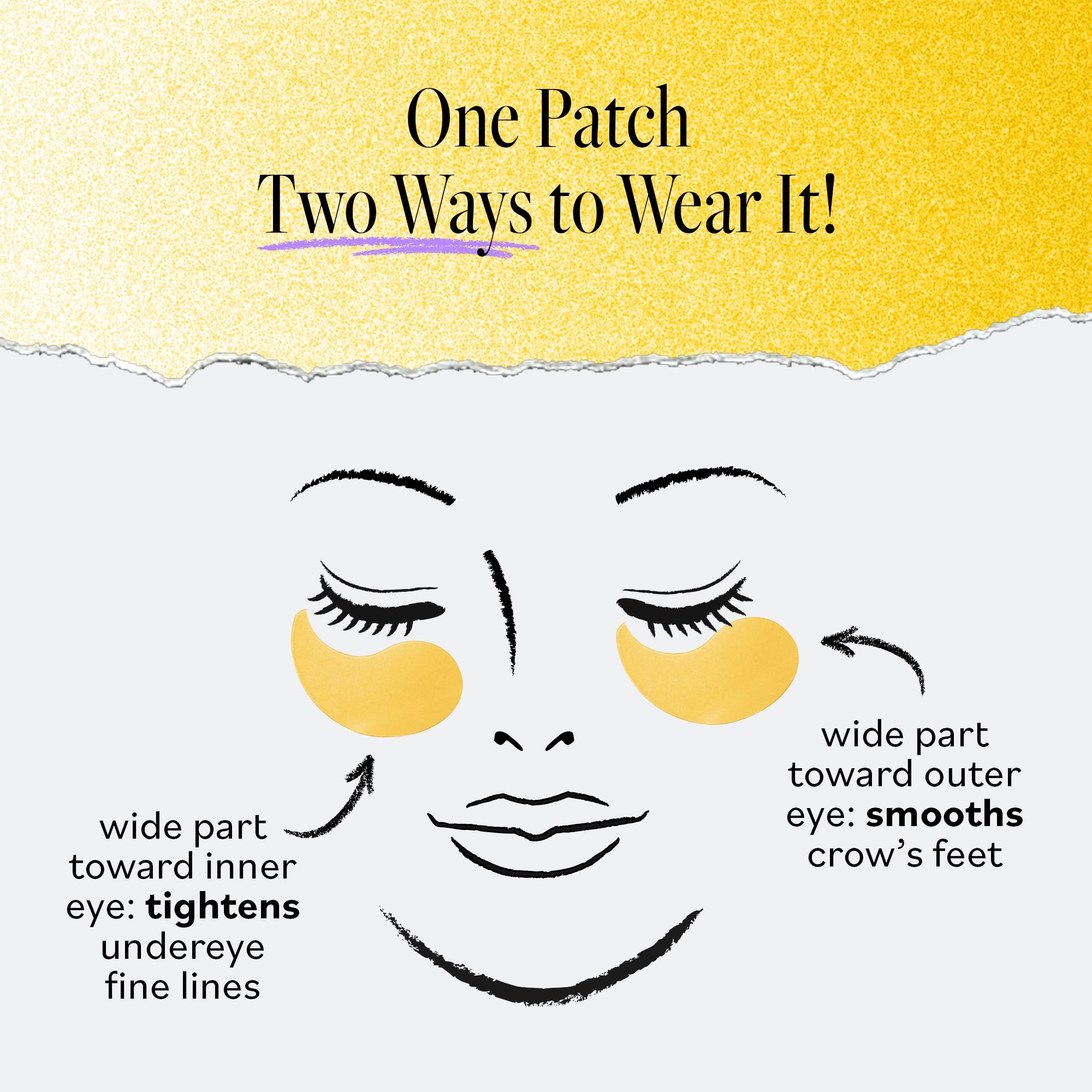 Derma E Vitamin C Bright Eyes patches after use show refreshed appearance around eyes.