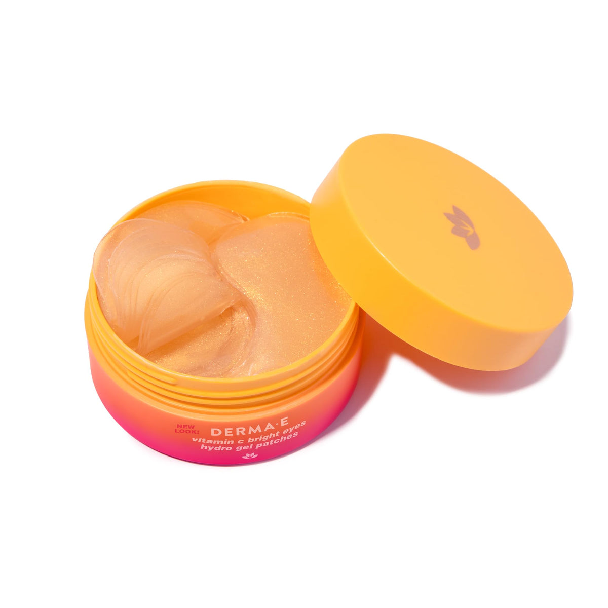 Derma E Vitamin C Bright Eyes patches close-up showing cooling depuffing action for under-eye area