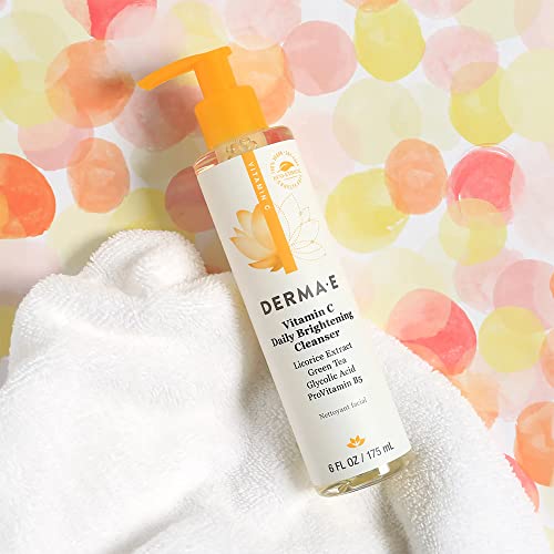 Derma E Vitamin C cleanser ingredients Madonna Lily, Niacinamide, Green Tea shown