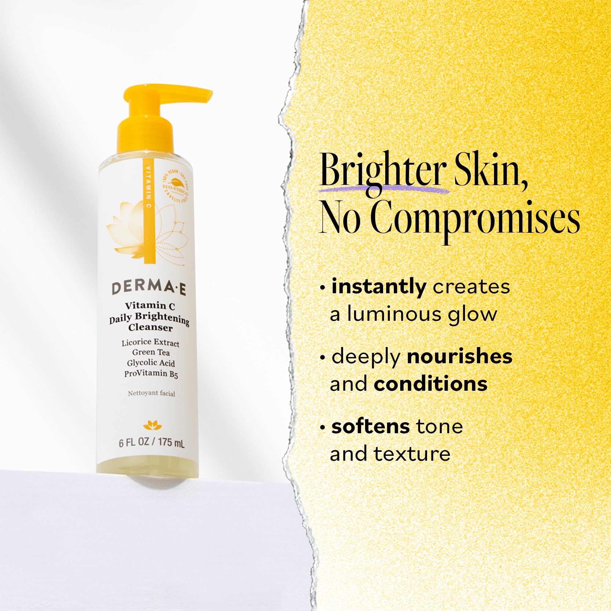 Derma E cleanser foaming-lather in hand, showing gentle makeup removal