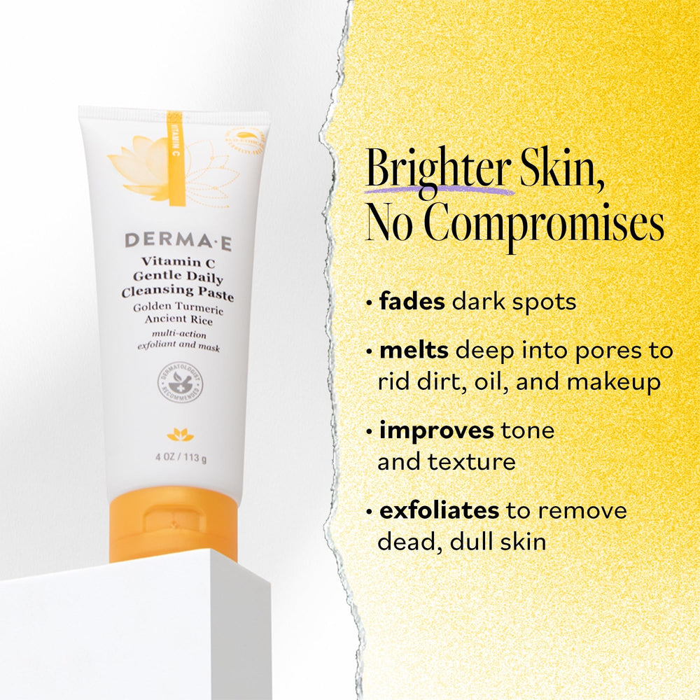 Derma E Vitamin C cleansing paste foaming lather demonstrates gentle cleansing.