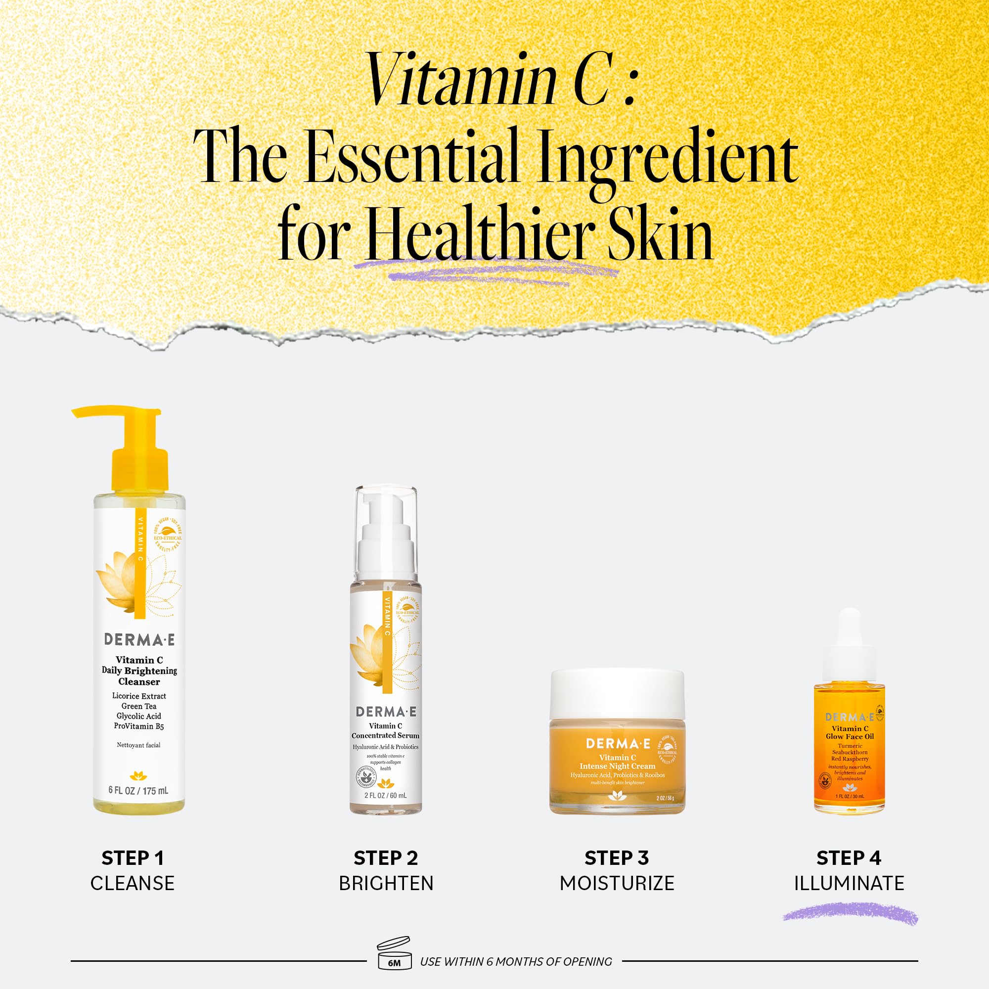 Derma E Vitamin C Glow Face Oil drops for lightweight hydration.