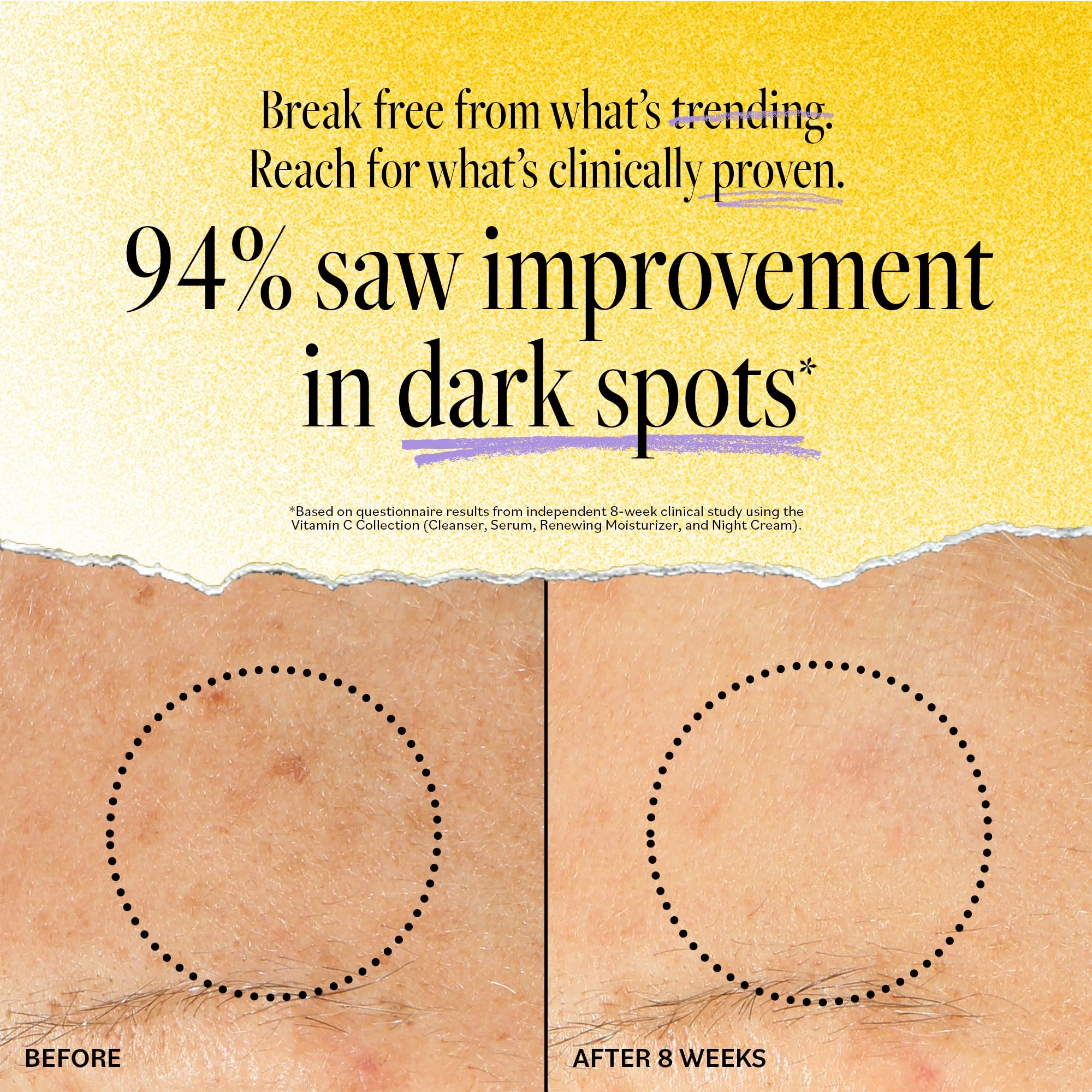Derma E Vitamin C Night Cream texture swatch reveals creamy, easily absorbed nightly moisturizer.