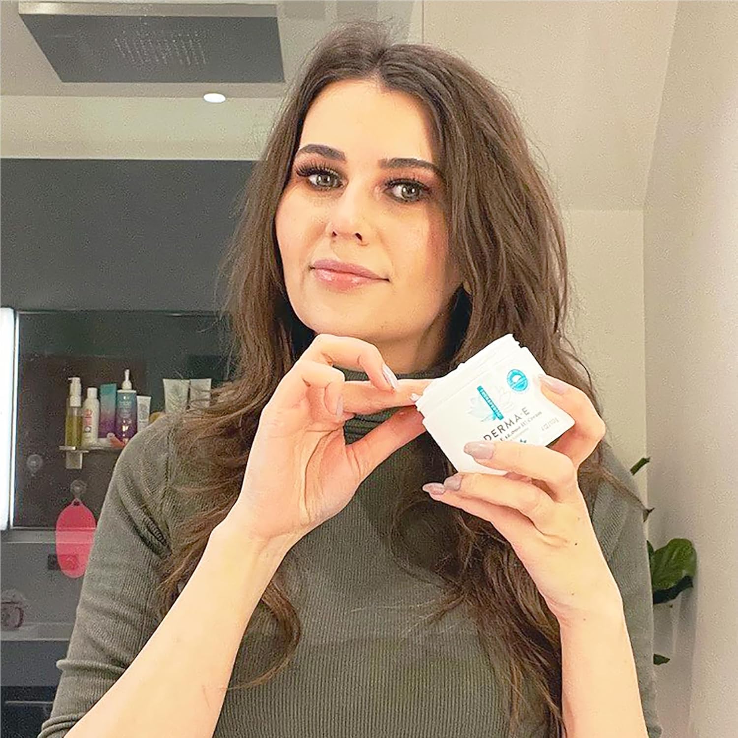 Derma E Vitamin E 12,000 IU Cream packaging emphasizing vegan, cruelty-free care.