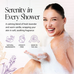 Creamy lather from Derma-Nu Tea Tree Body Wash delivers spa-like relaxation.