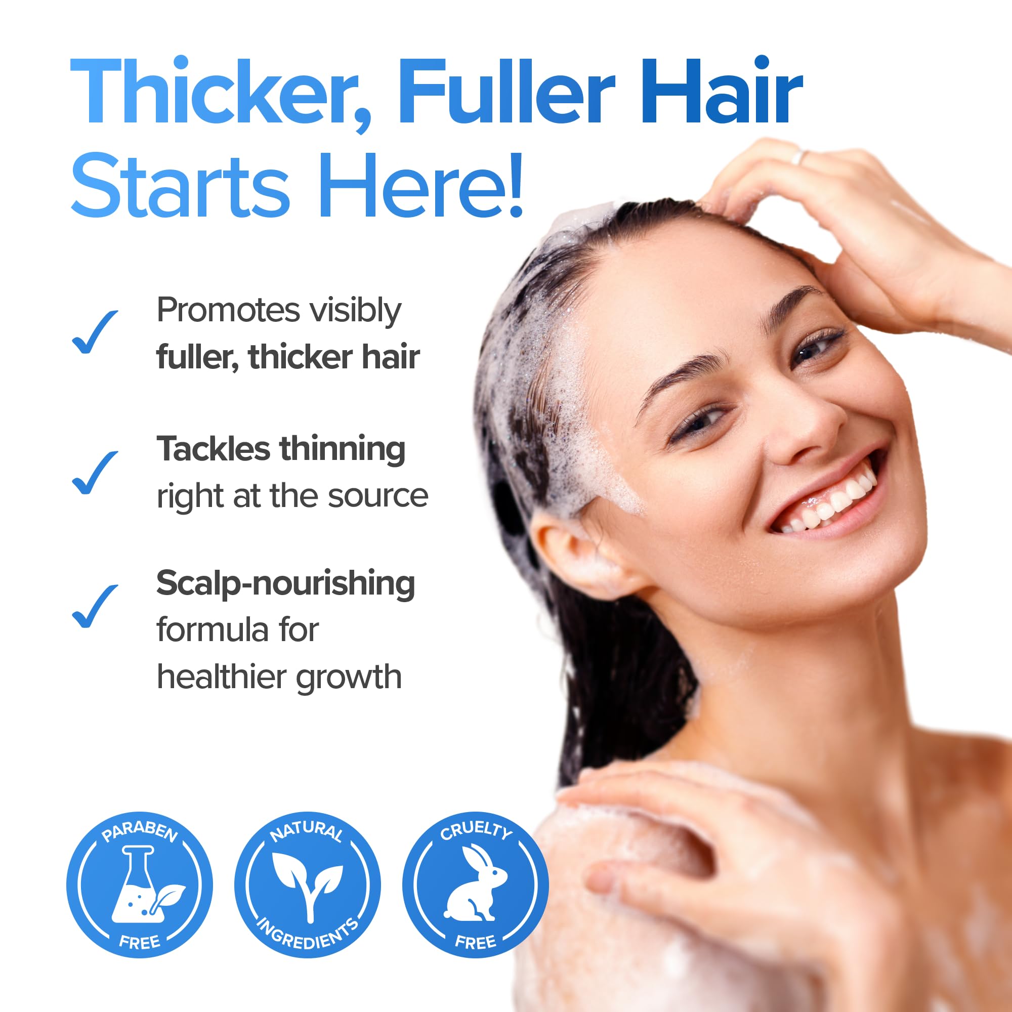 DermaChange Biotin Conditioner label close-up; paraben-free formula.