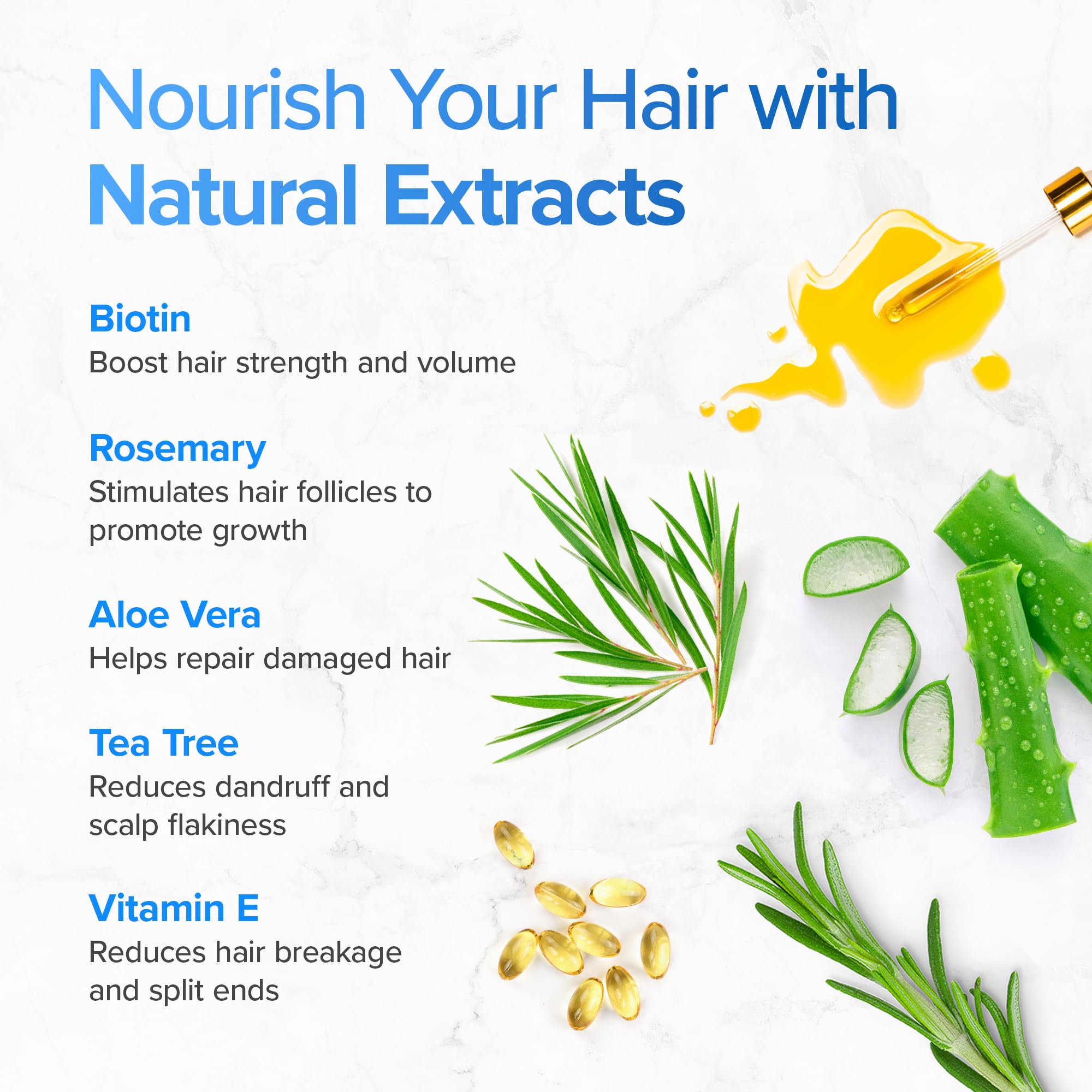 DermaChange Biotin Shampoo label close-up with natural ingredients.