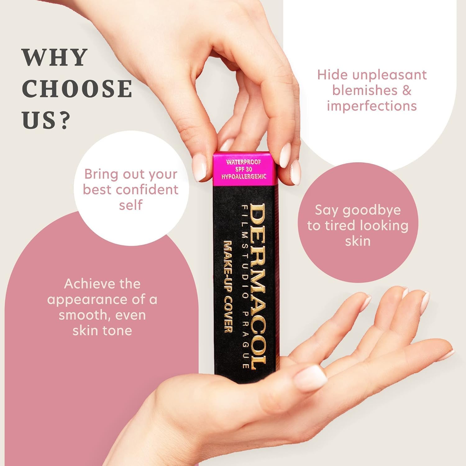 Dermacol SPF 30 protection badge signals daytime wear suitability