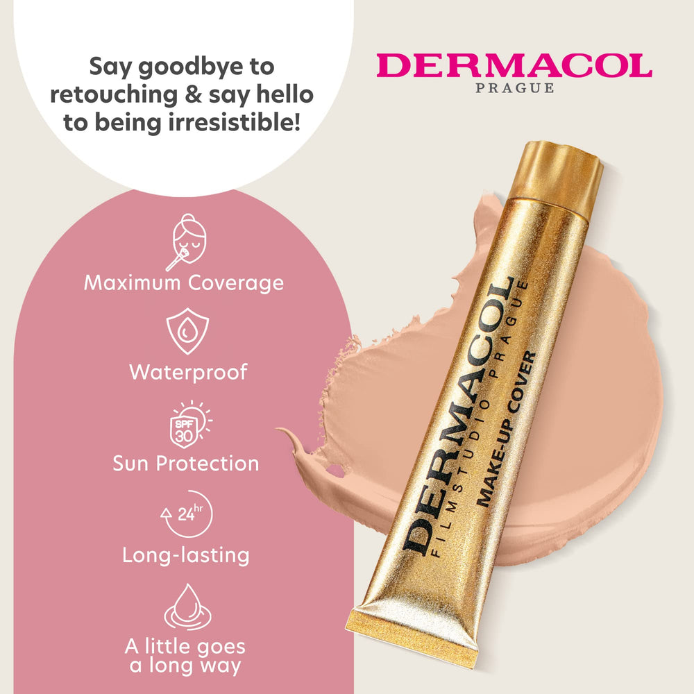 Dermacol foundation applied on face for smooth texture and even matte finish