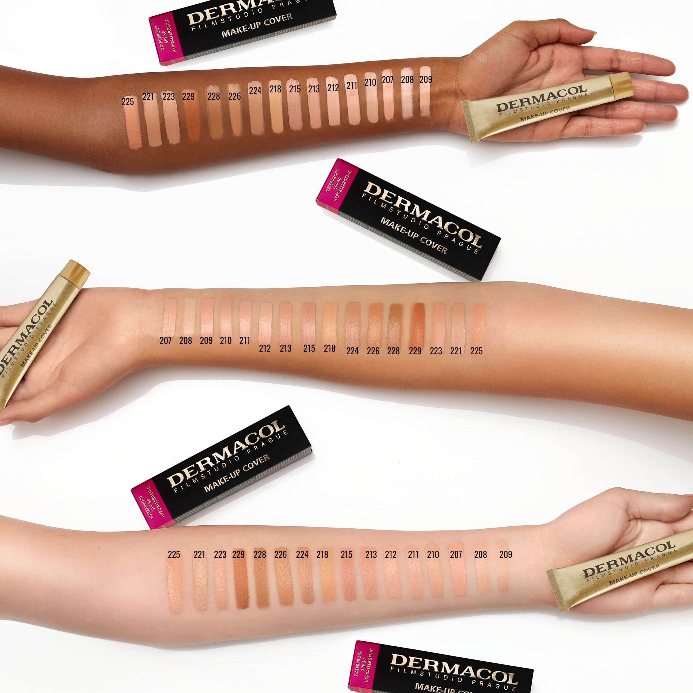 Dermacol full-coverage matte foundation 30g tube demonstrates long-wear makeup.
