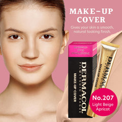 Dermacol mini foundation 13g tube angled view highlights compact, long-wear coverage.