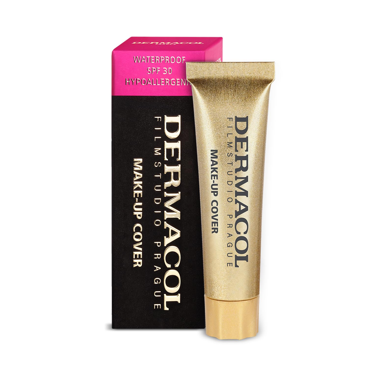 Dermacol mini full-coverage foundation 13g tube close-up for travel-ready coverage.