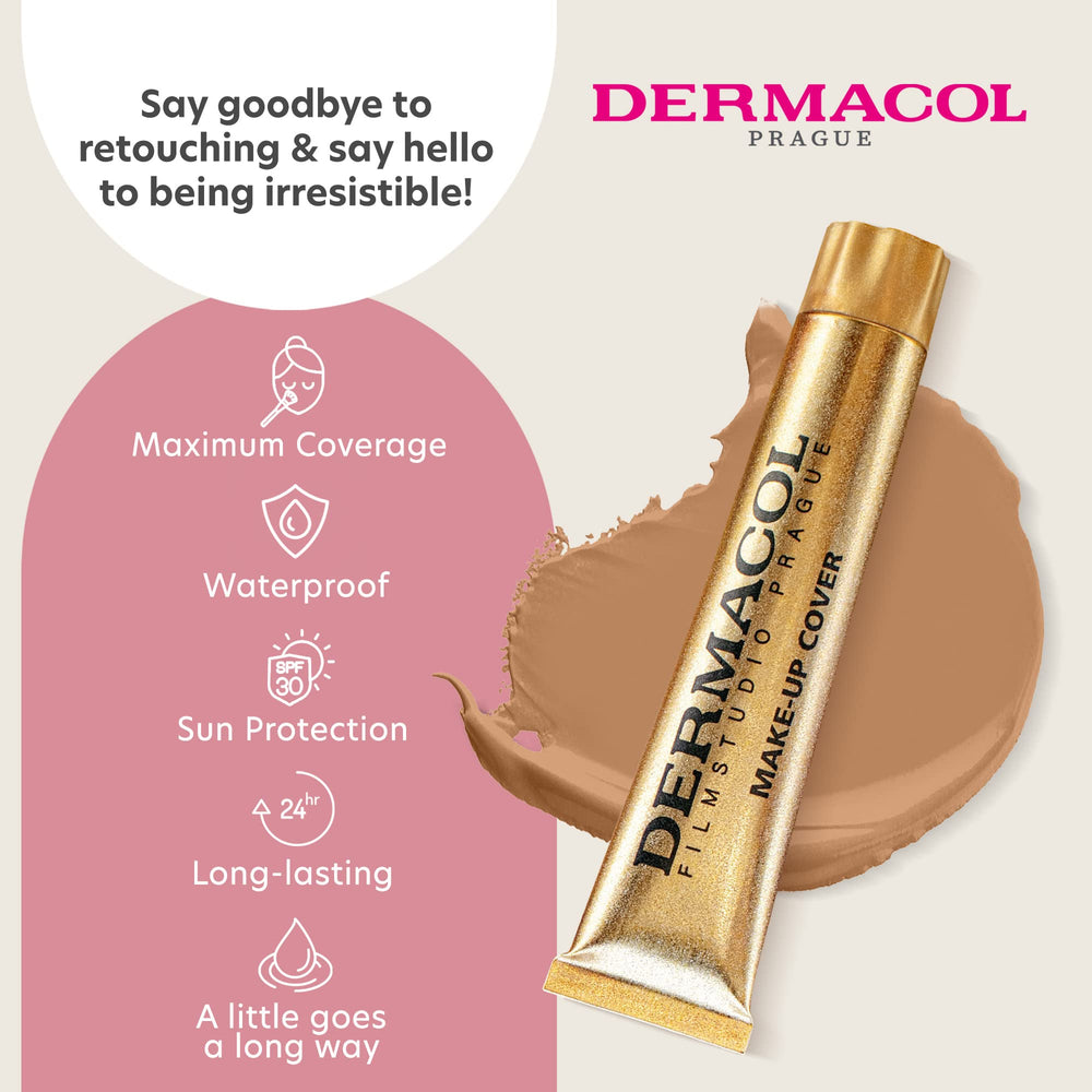 Dermacol SPF 30 waterproof finish on skin suitable for active days.