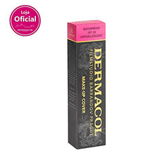 Dermacol SPF 30 foundation tube highlighting protection while delivering coverage