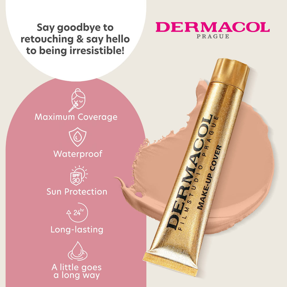 Dermacol SPF 30 waterproof foundation on skin during a sweat test.