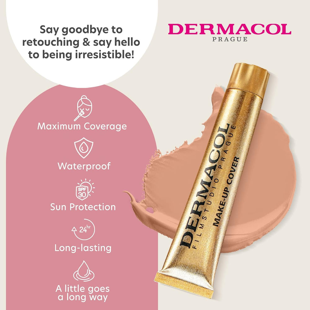 Dermacol waterproof foundation swatch showcases sweat- and water-resistant wear