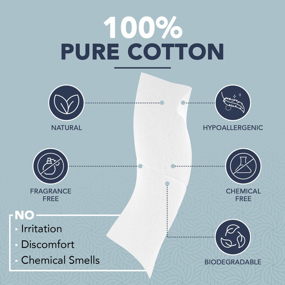 Dermacotton disposable face wipes close-up showing thick, absorbent texture for quick cleansing.
