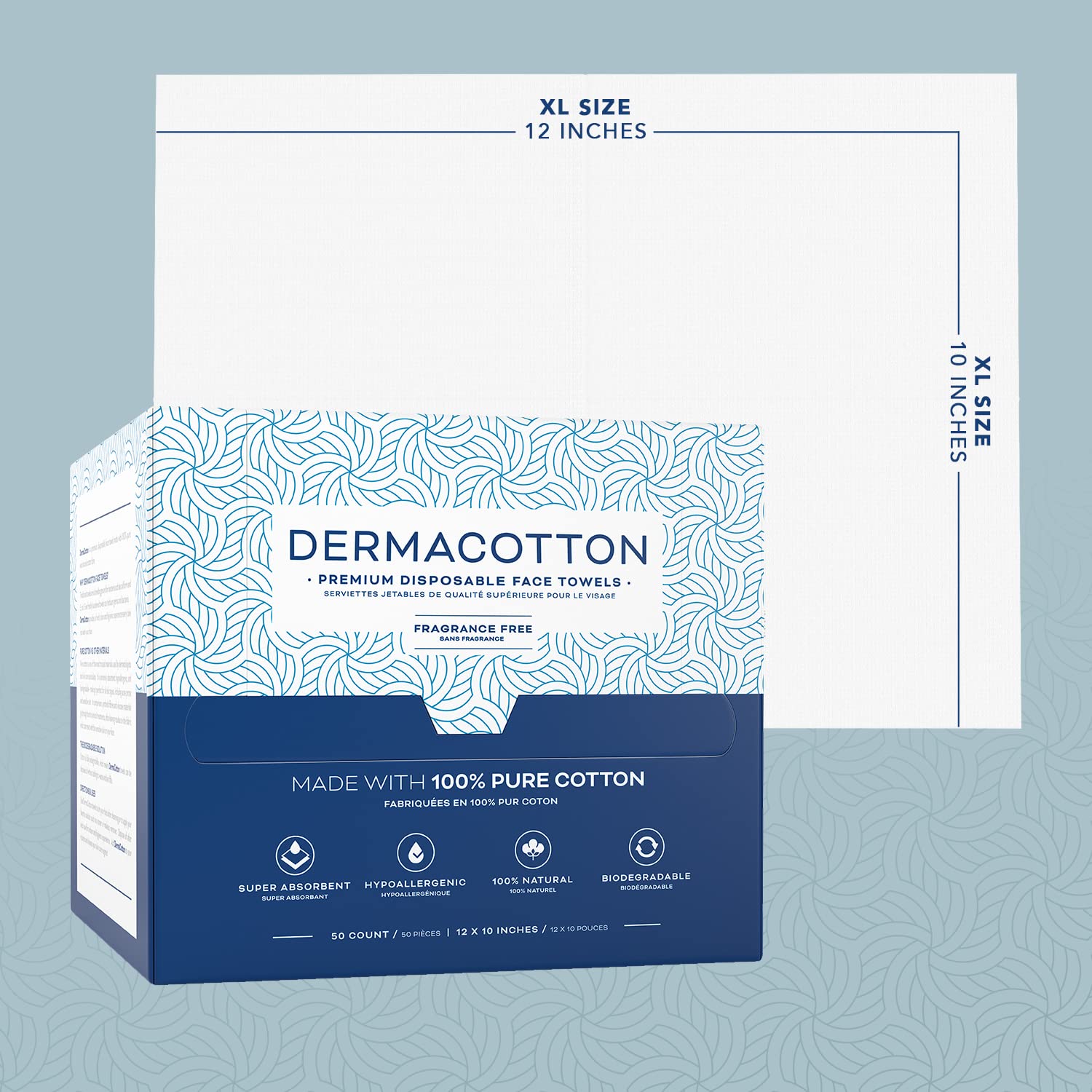 Dermacotton soft makeup removal towels ideal for removing cosmetics gently.