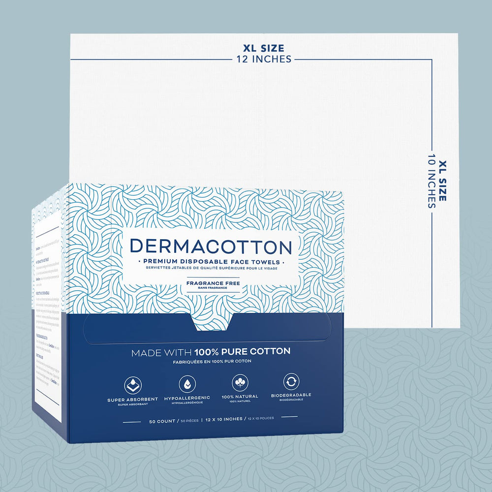 Dermacotton soft makeup removal towels ideal for removing cosmetics gently.