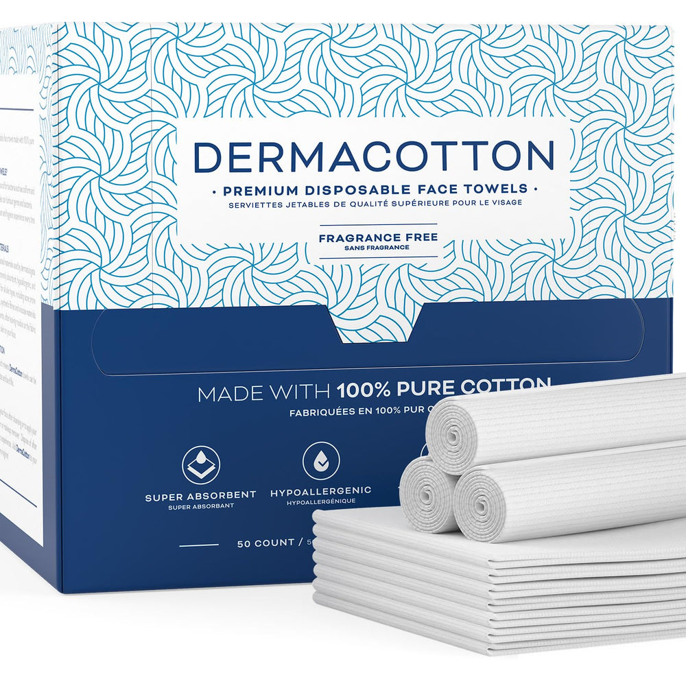 Dermacotton X-Large face towels pack front view for a clean daily skincare ritual.