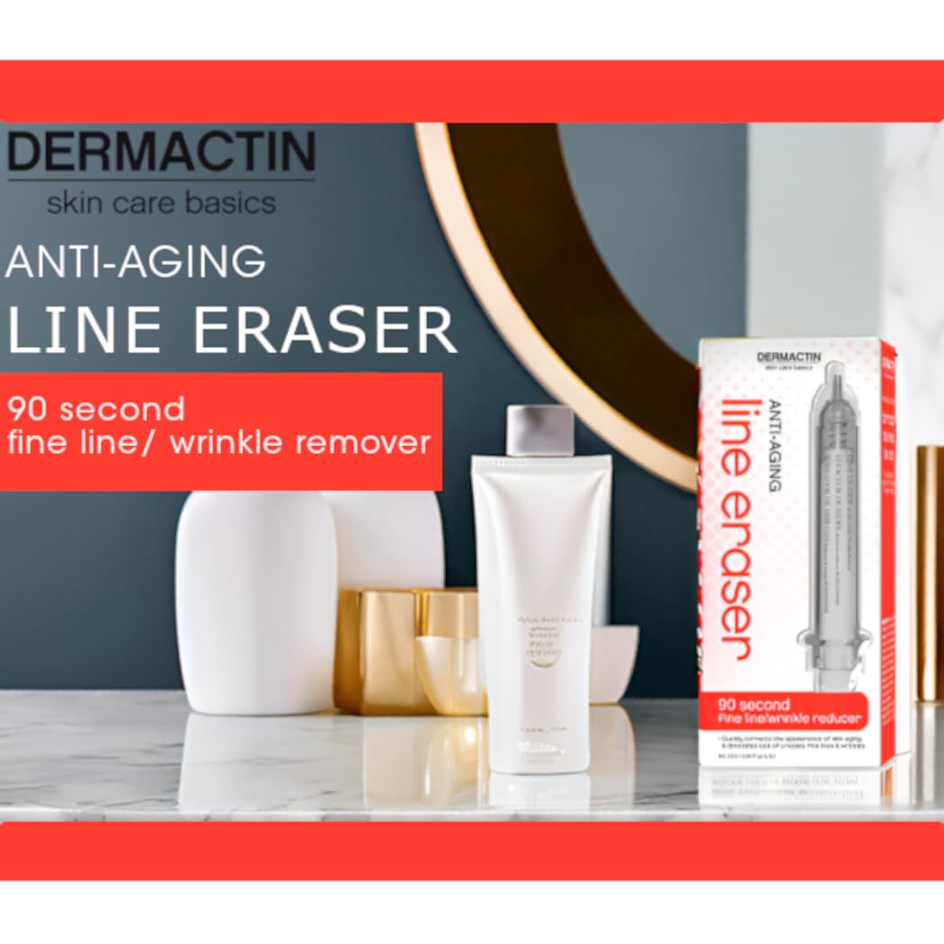 Dermactin 90 Second Line Eraser applicator close-up shows creamy texture for quick line reduction.