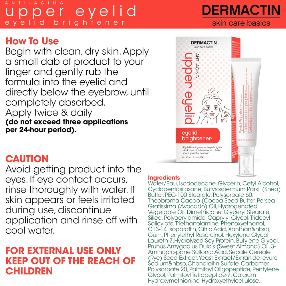 Dermactin crema para párpados superior adecuada para piel sensible alrededor de los ojos.
