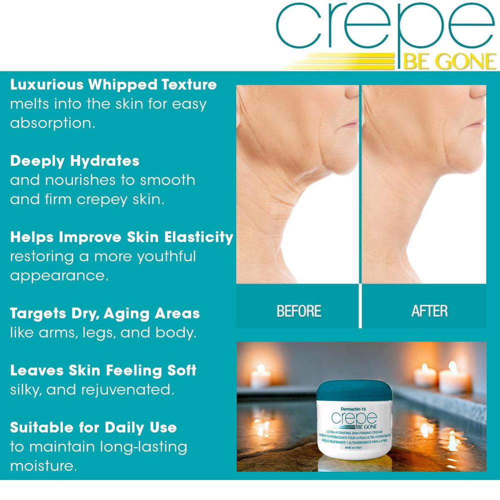 Dermactin Crepe Be Gone Body Souffle for daily moisture on dry areas.