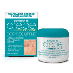 Dermactin Crepe Be Gone Body Souffle on arms and legs for smoother feel.
