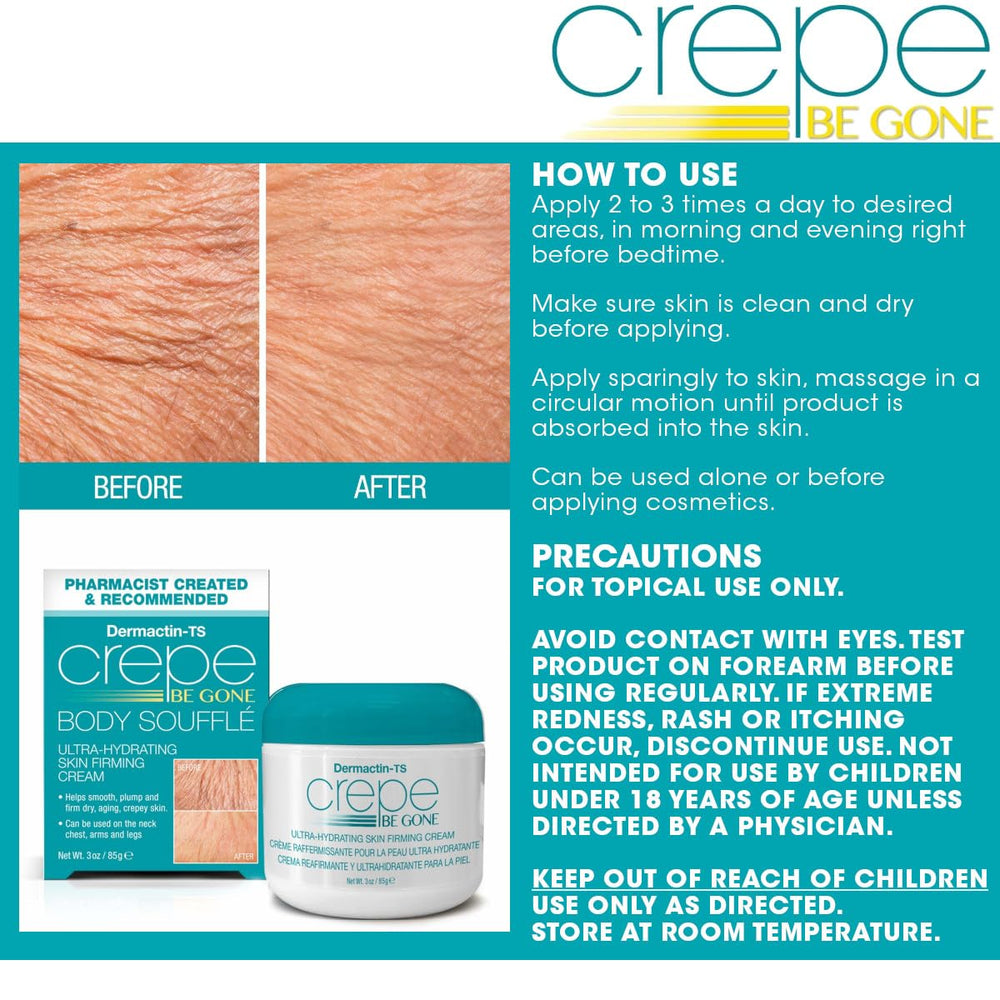 Dermactin Crepe Be Gone Body Souffle rich nourishment revitalizing skin.