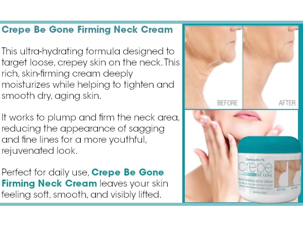 Dermactin Crepe Be Gone satin finish texture conveys lightweight comfort post-application.