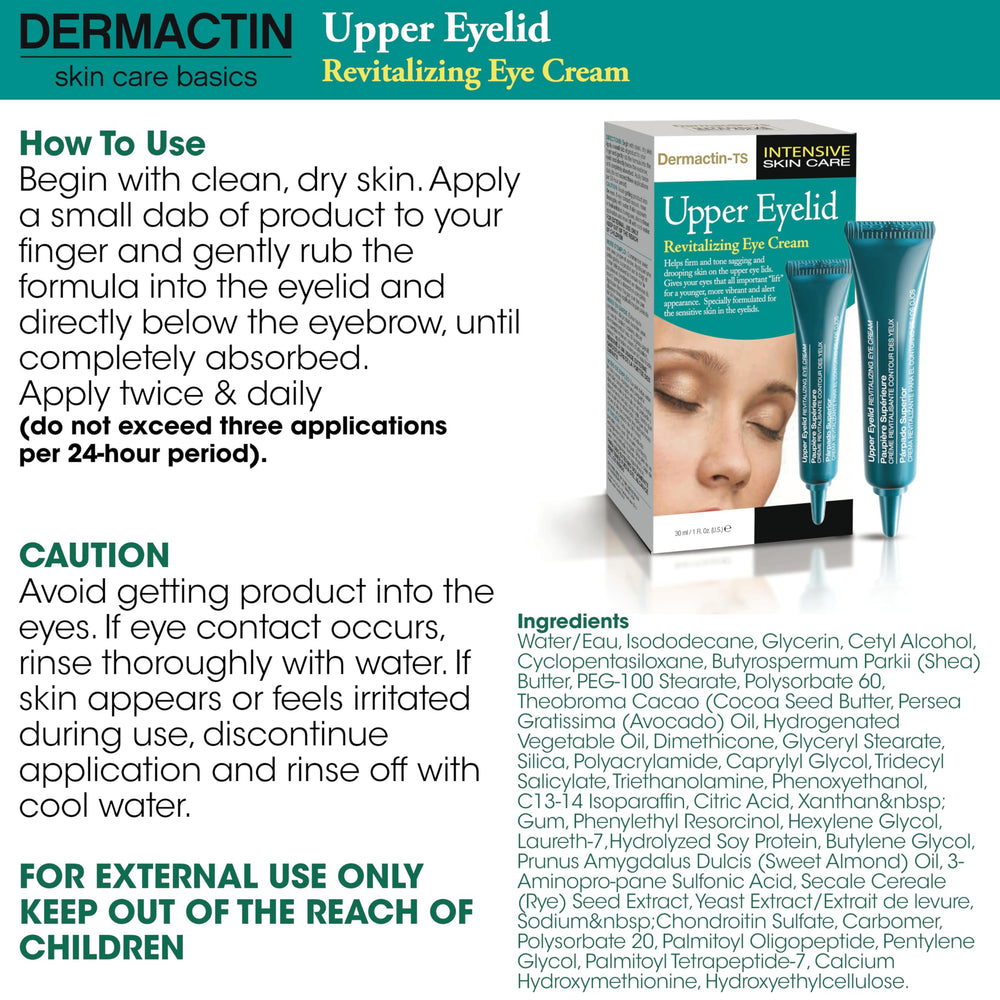 Dermactin revitalized eye area closeup captures brighter, more awake-looking appearance.