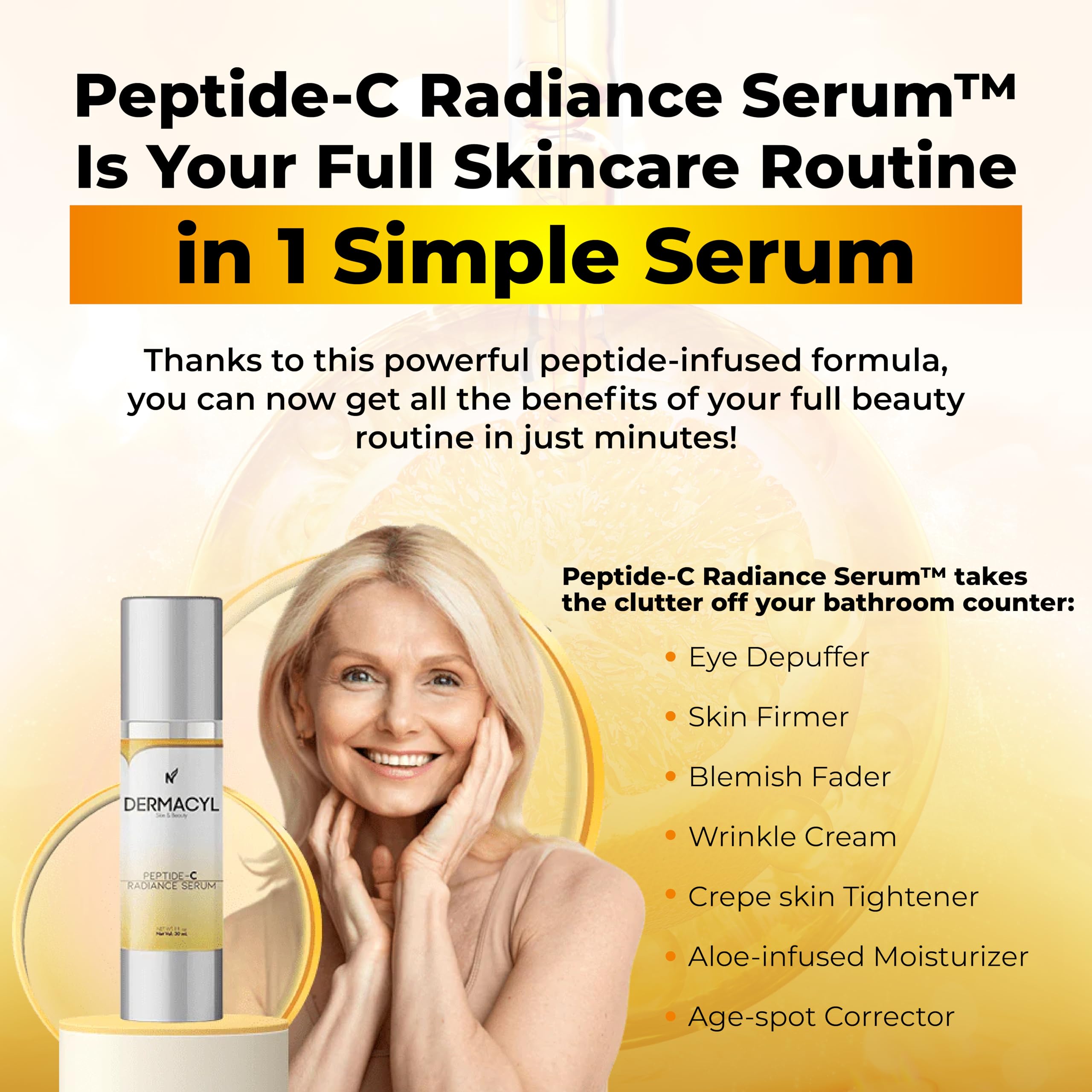 Dermacyl Vitamin-C serum application shot for even skin tone