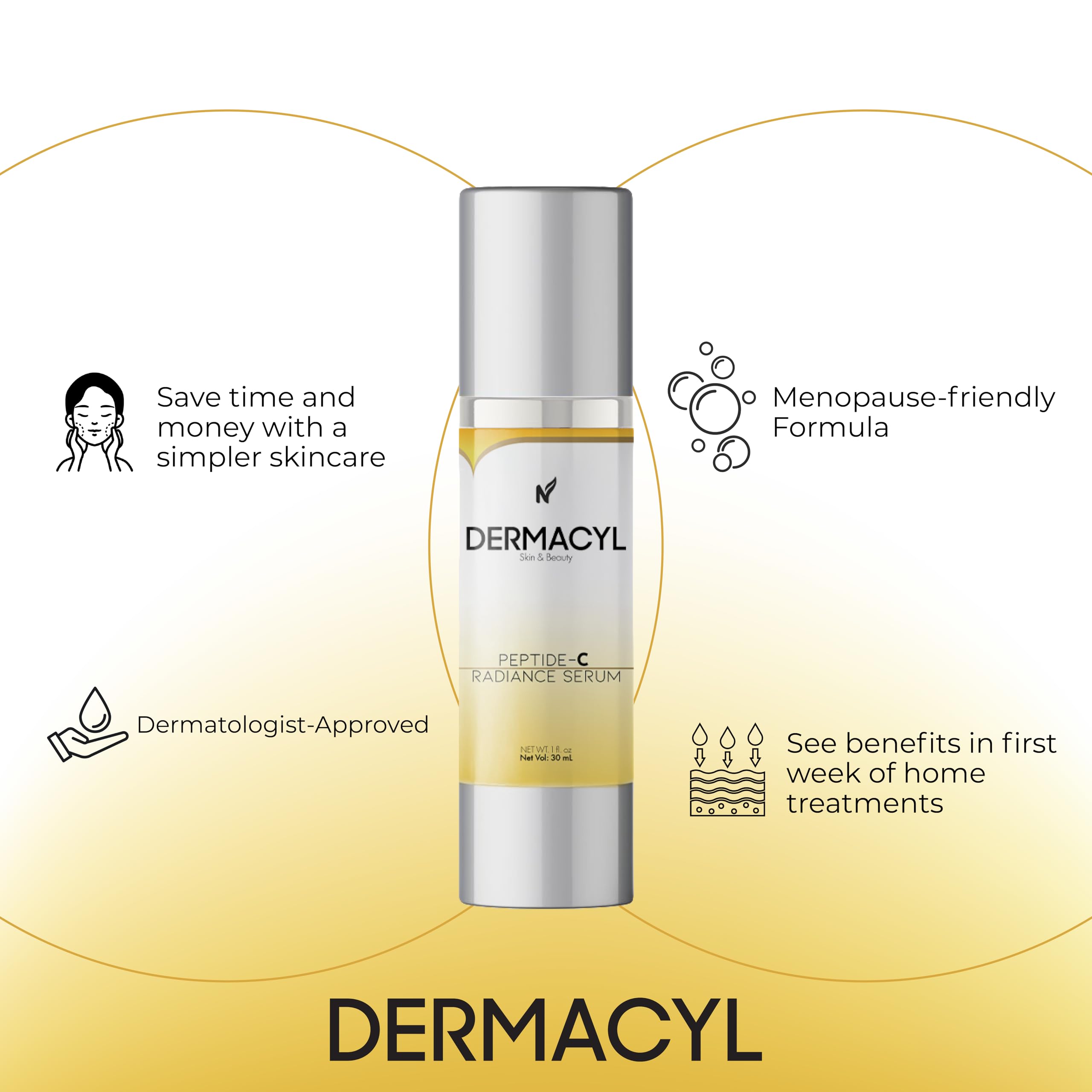 Dermacyl Vitamin-C serum even-toned complexion closeup