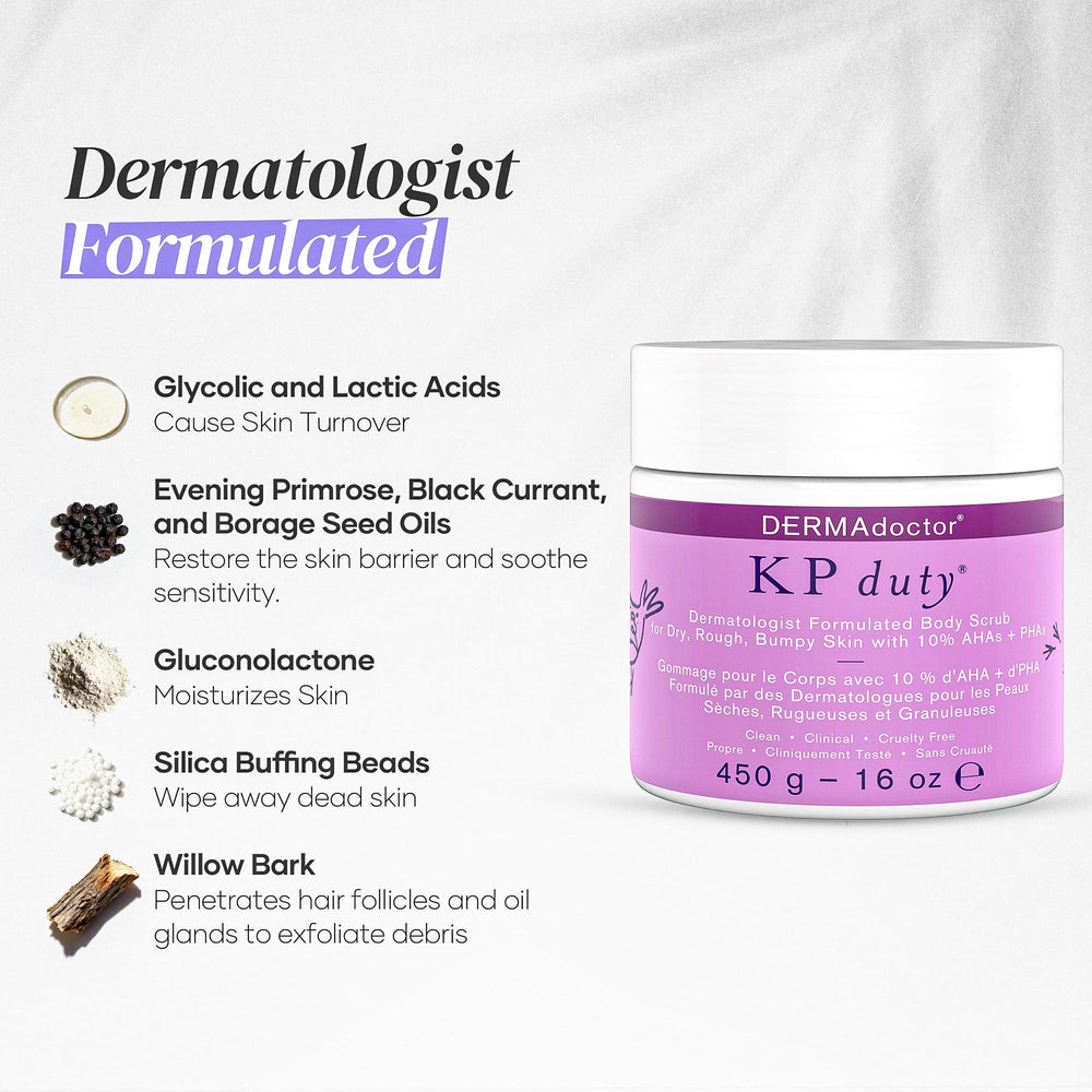 DERMAdoctor KP Bump Eraser application rub — showing effortless skincare ritual