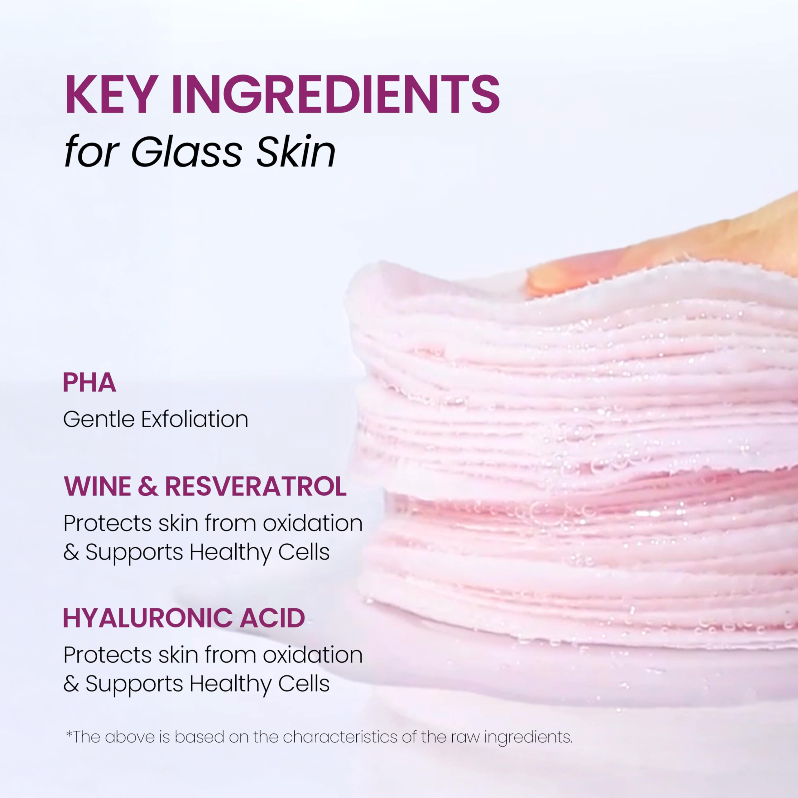 DERMALOGY by NEOGENLAB Bio-Peel Gauze Wine Pad 3-layer gauze demonstrates gentle physical exfoliation.