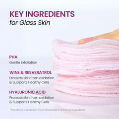 DERMALOGY by NEOGENLAB Bio-Peel Gauze Wine Pad 3-layer gauze demonstrates gentle physical exfoliation.