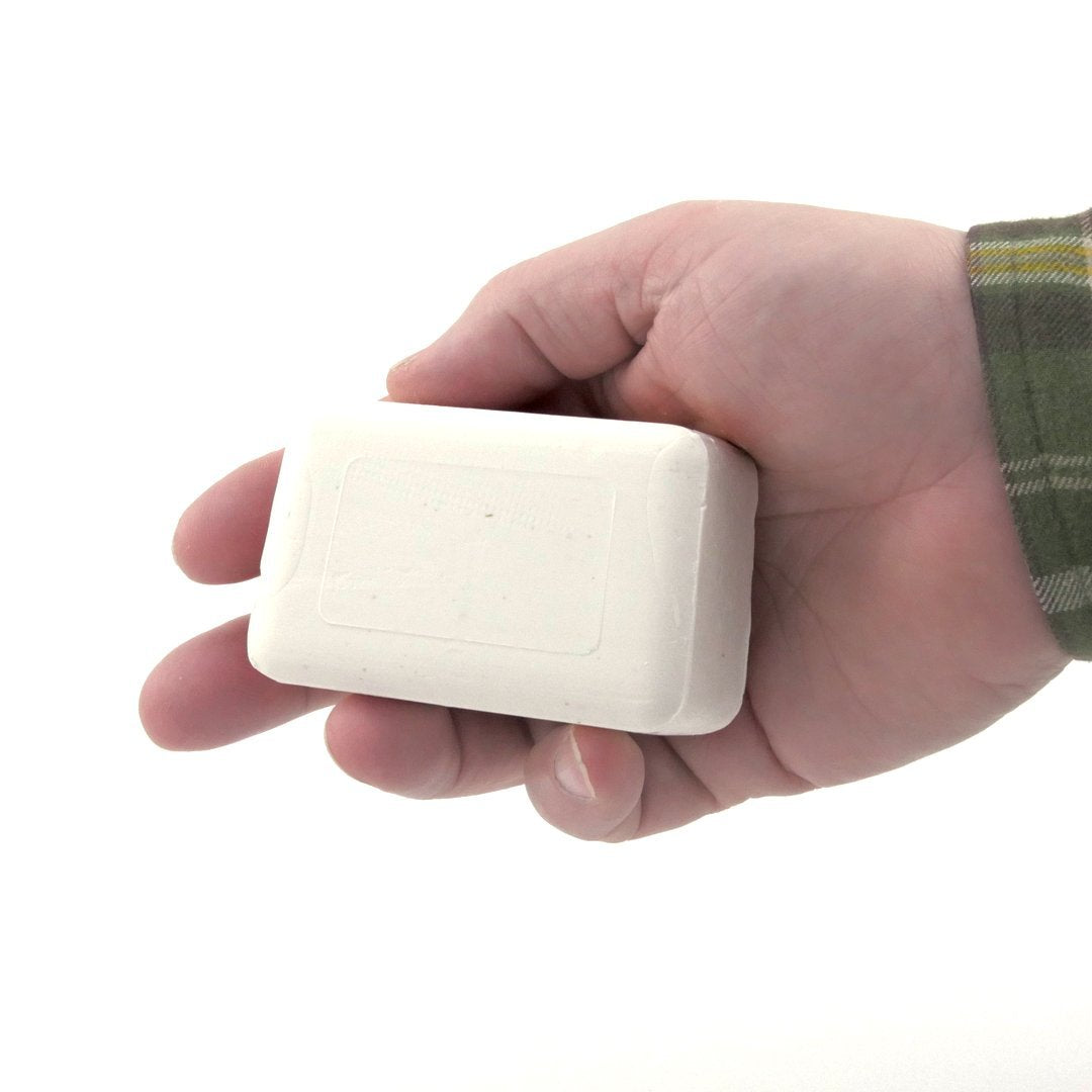 DermaHarmony zinc soap bar applied to scalp for daily cleansing