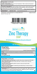 DermaHarmony Pyrithione Zinc Therapy Bar label shows 2% zinc pyrithione and fragrance-free formula