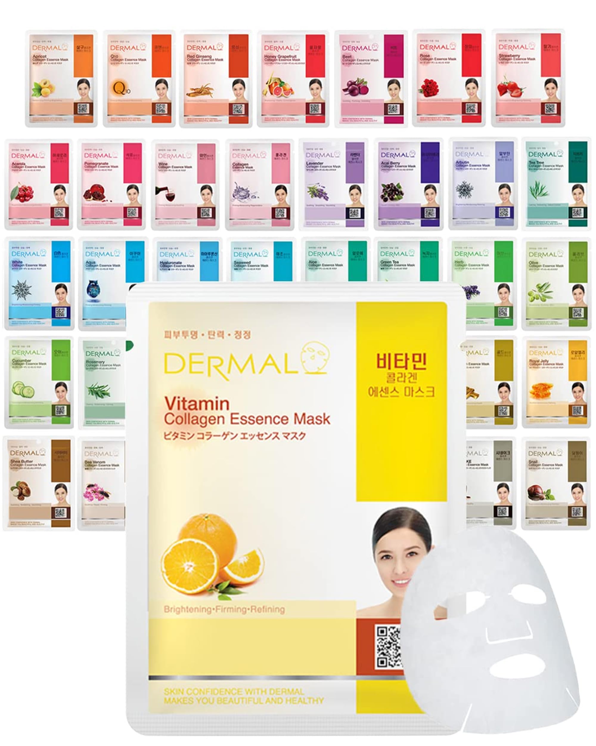 DERMAL 39 combo pack box front highlights premium Korean masks for daily skincare.