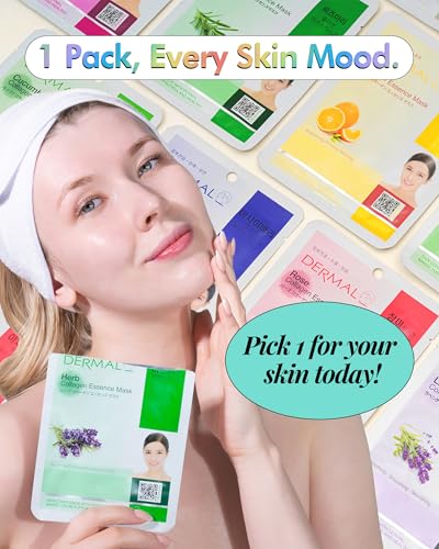 DERMAL collagen essence mask being applied for at-home ritual