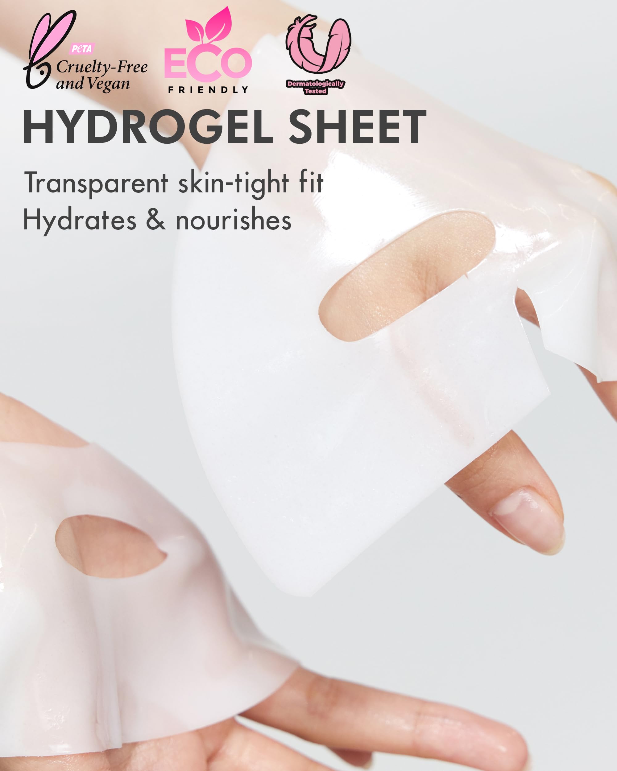 DERMAL Collagen Hydrogel Mask eco-friendly packaging emphasizes sustainable production.
