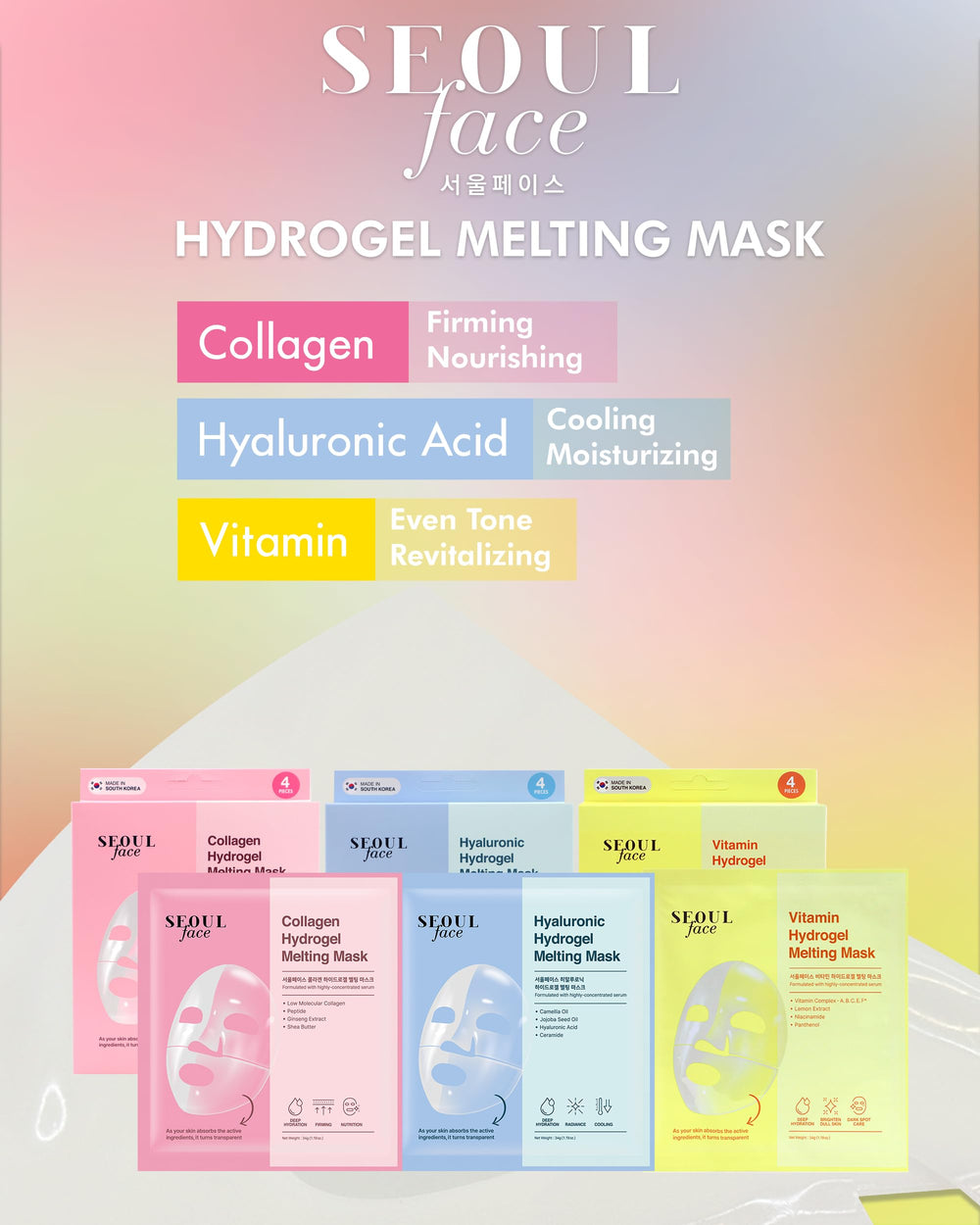 DERMAL Collagen Hydrogel Mask texture close-up shows jelly gel for overnight hydration.