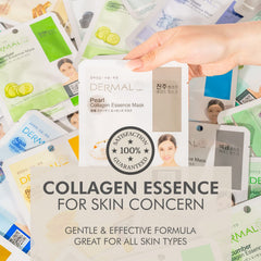 DERMAL Korean collagen face mask ingredients green tea cucumber for gentle nourishment.